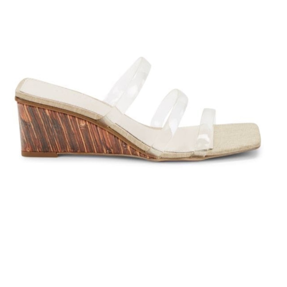 Sanctuary clear strap wedge sandal